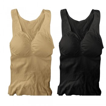 Women Shapewear Padded Tummy Control Tank Top Slimming Camisole Removable Body Shaping Compression Vest Corset